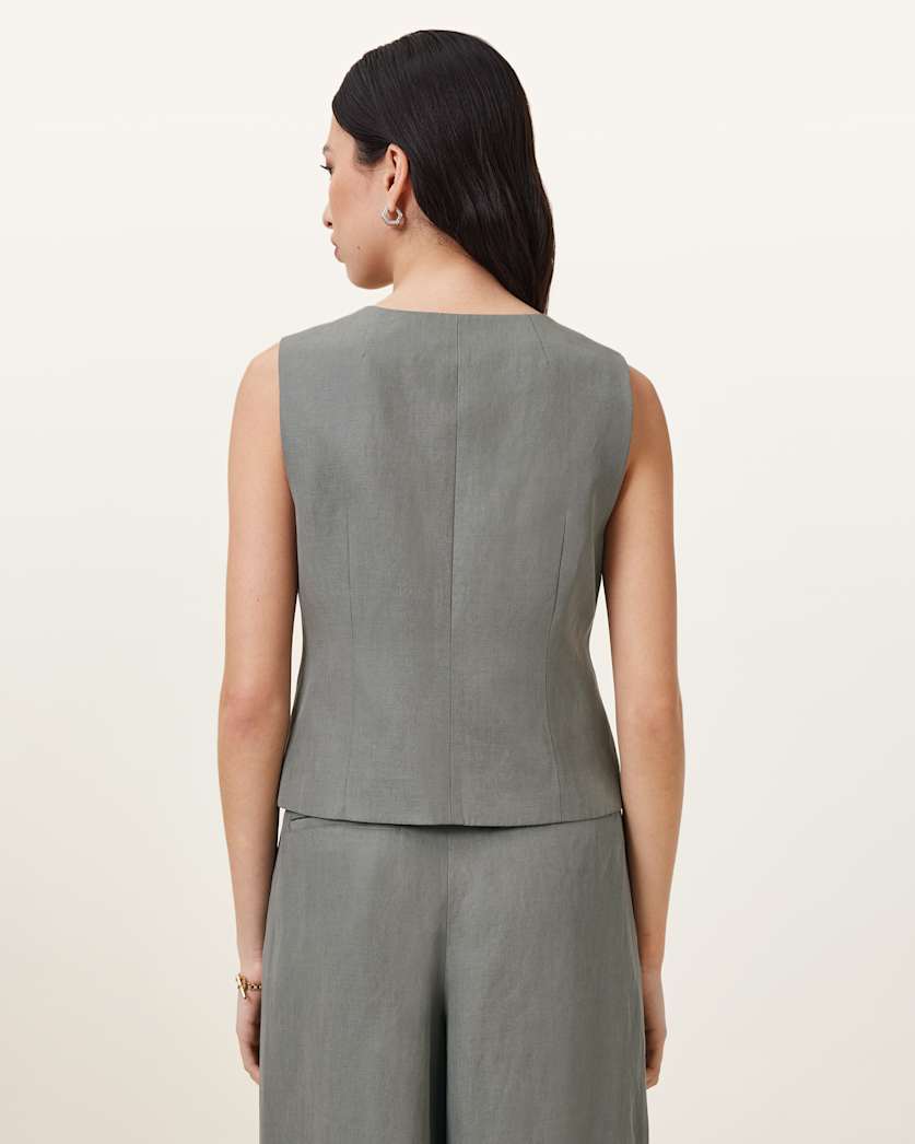 Averie Tencel Relaxed Fit Linen Blend Waistcoat