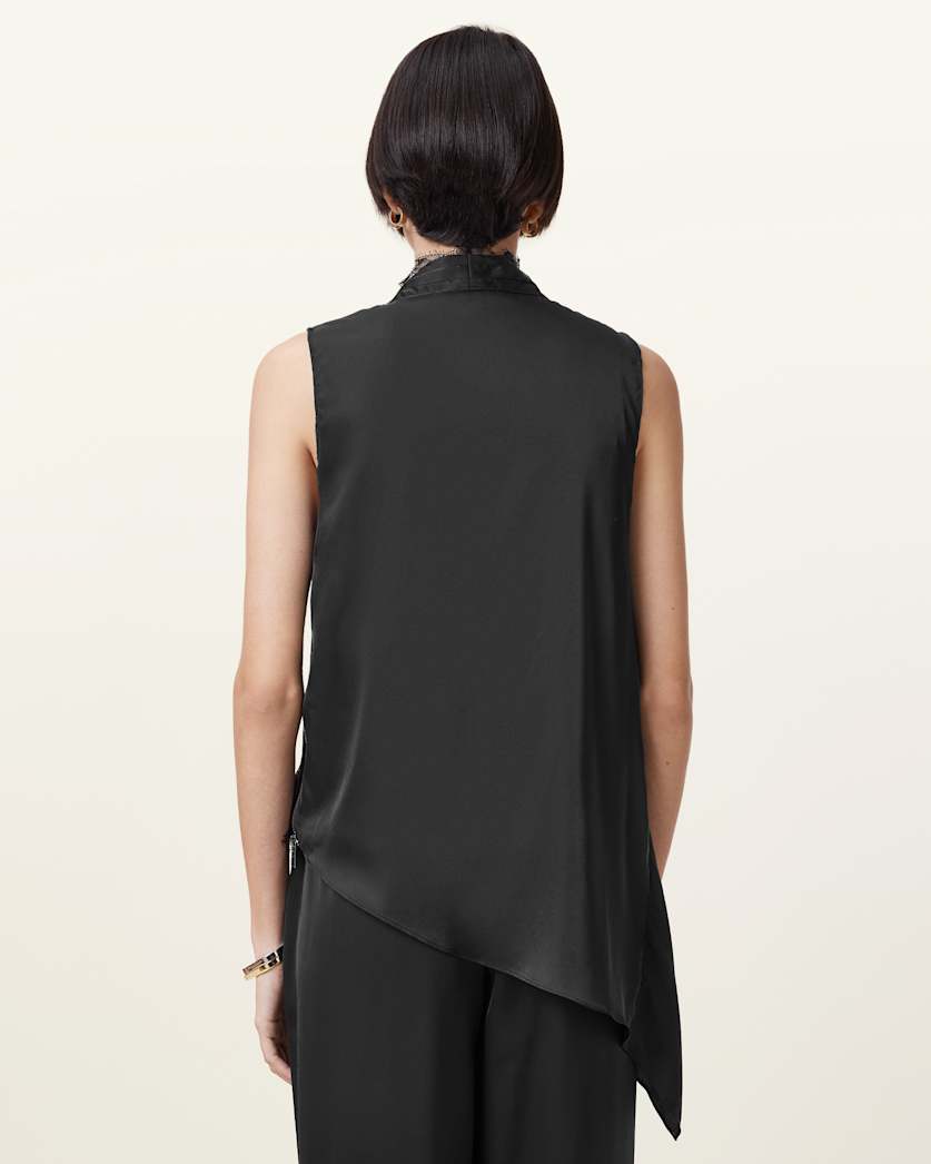 Abi Lace Trim Draped Top