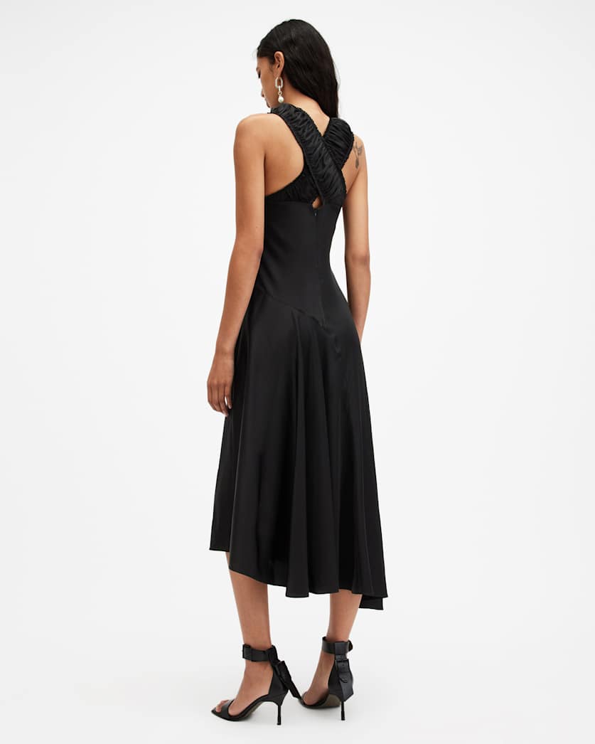 Mahree Gathered Slim Fit Midi Dress