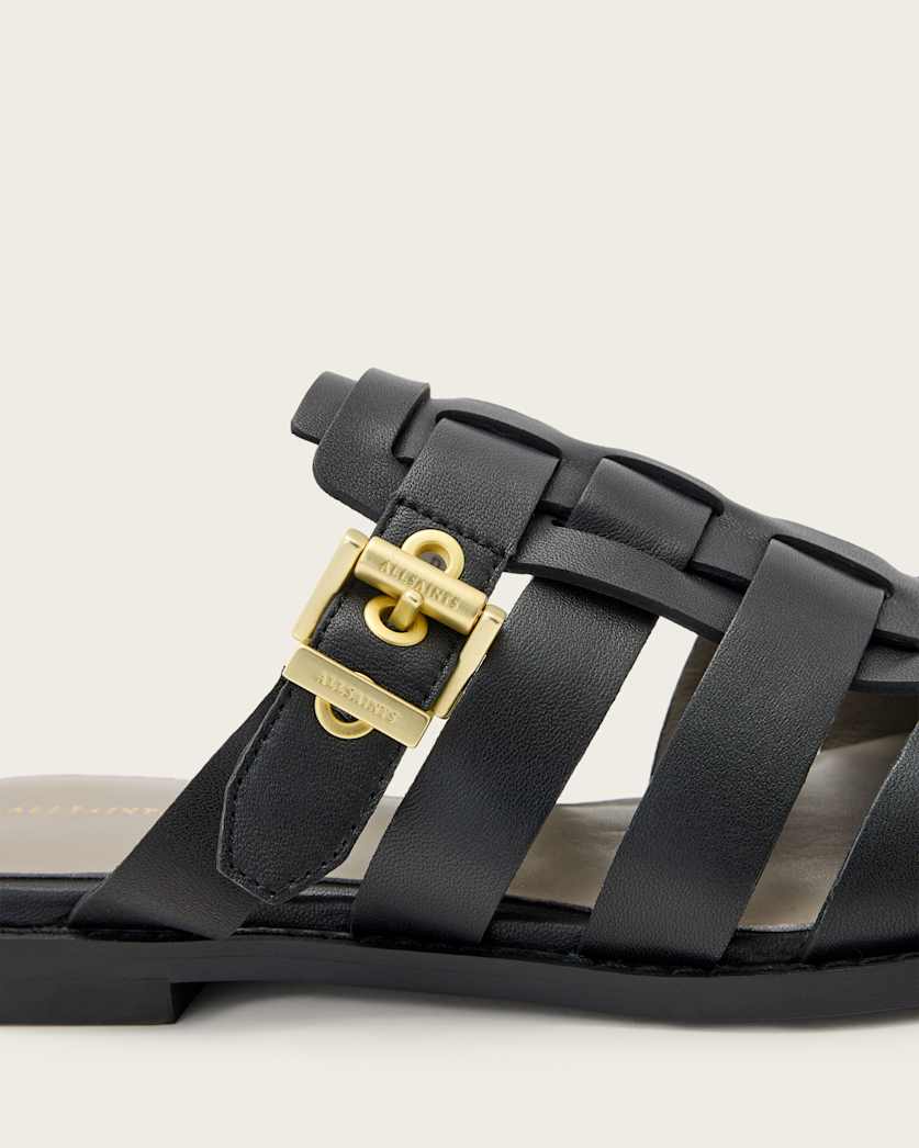 Nala Point-Toe Leather Mules