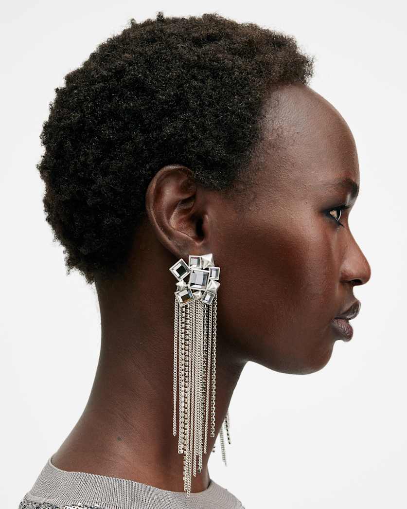 Viola Large Chain Fringed Earrings