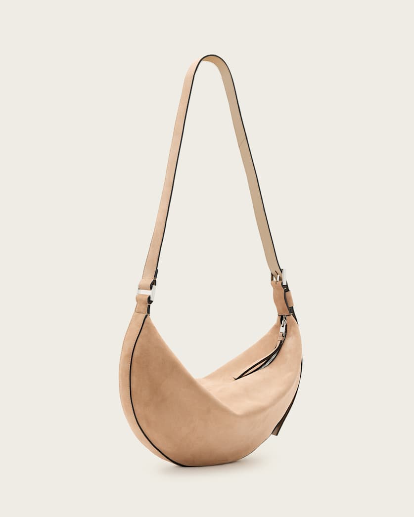 Half Moon Suede Shoulder Bag