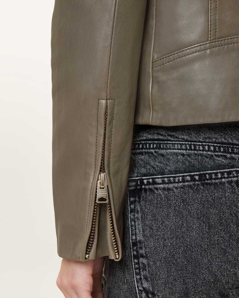 Dalby Slim Fit Leather Biker Jacket