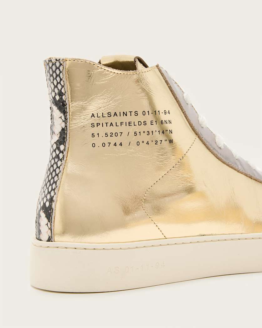 Tana Metallic Leather High Top Trainers