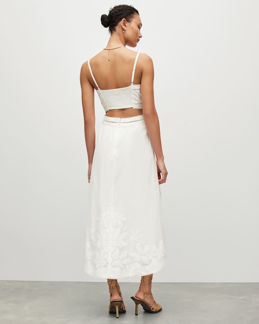 Mala Floral Broderie Cut Out Maxi Dress