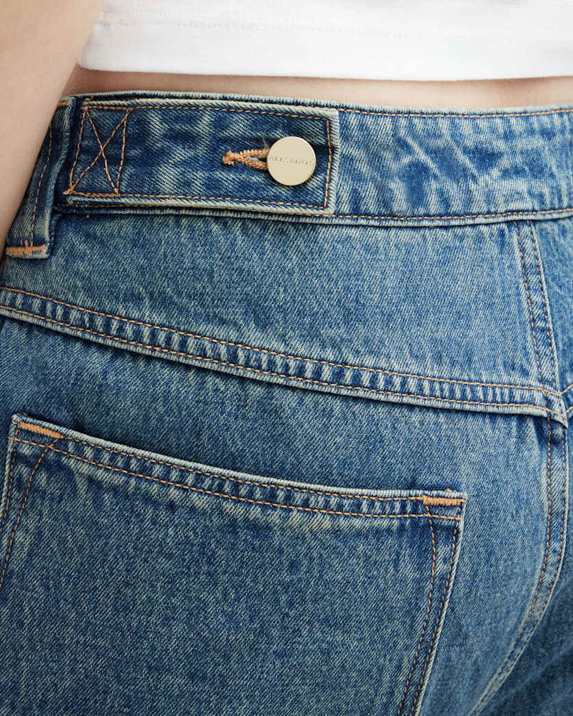 Florence Wide Leg Denim Cargo Trousers