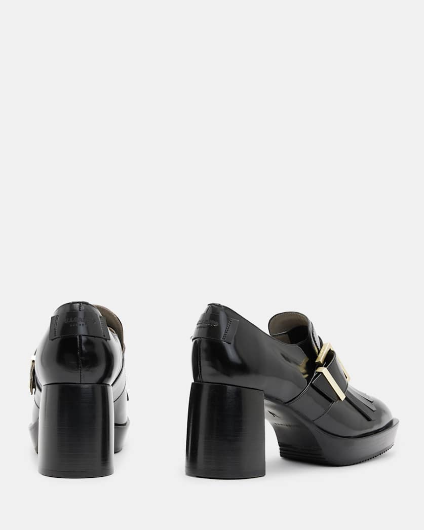 Zia Heeled Leather Loafers