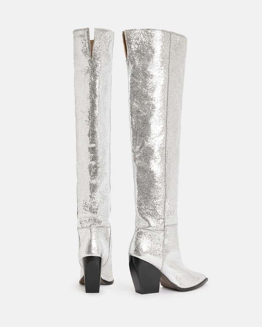 Reina Metallic Leather Boots