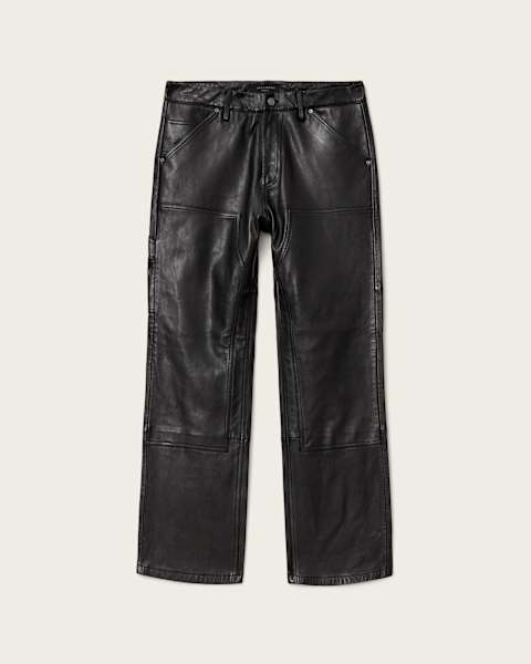 Manto Straight Fit Leather Trousers