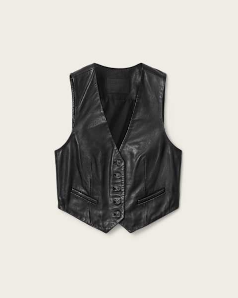 Arla Lea Leather Waistcoat