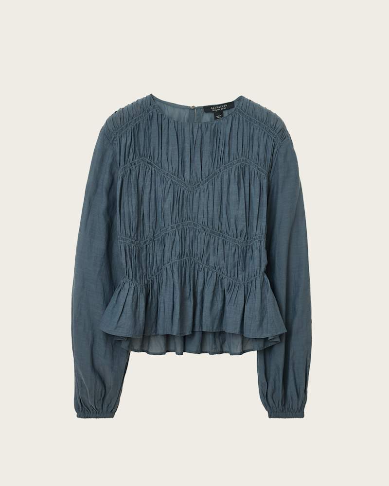 Tulip Blue Cotton Mini Skirt