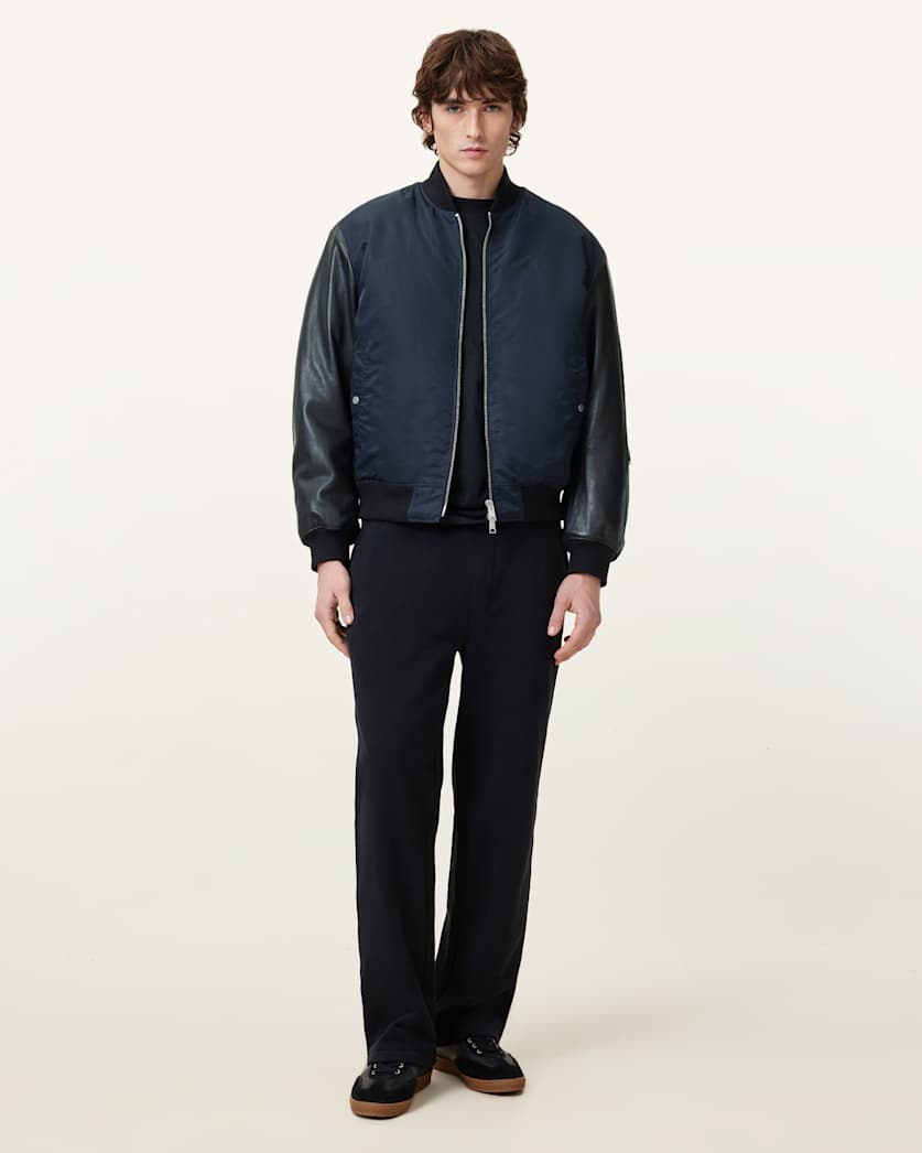 Myler Leather Sleeve Bomber