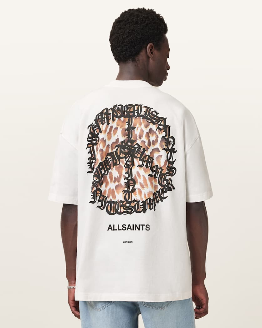 Incessant Leopard Logo Oversized T-Shirt
