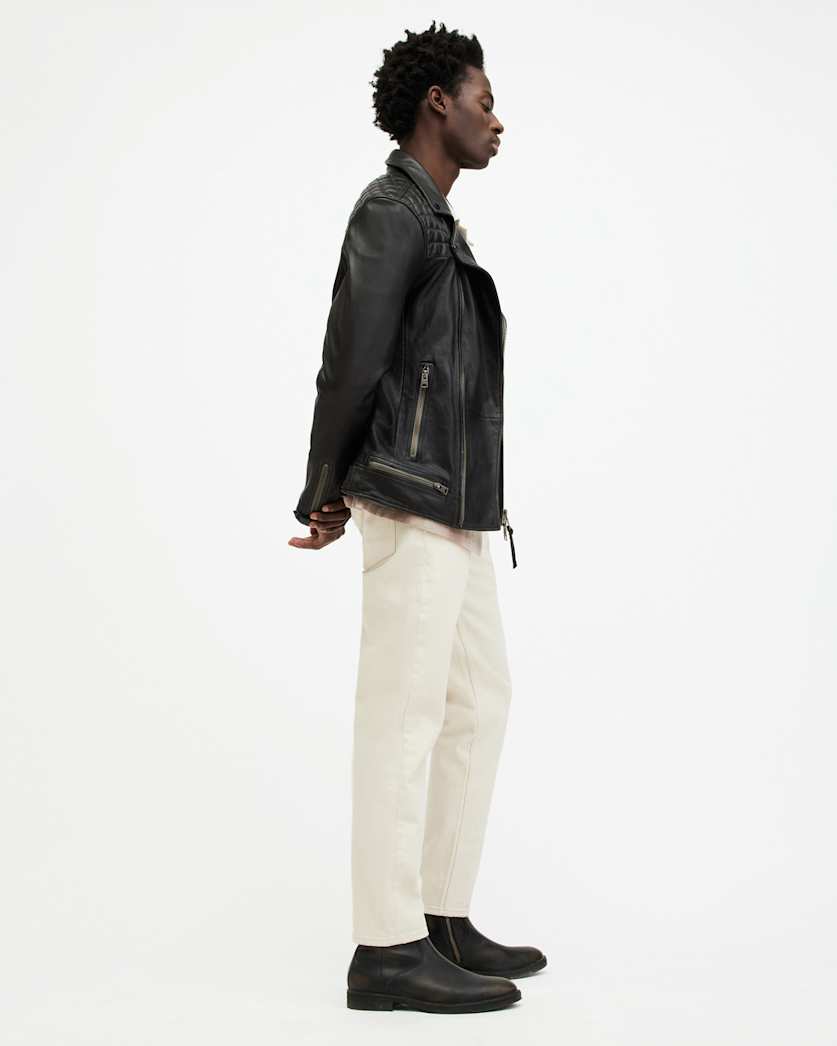 Conroy Textured Leather Biker Jacket