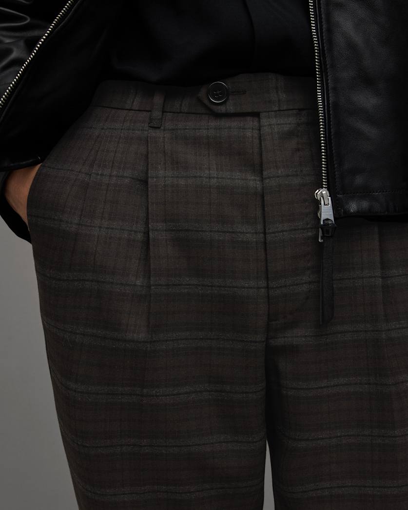 Spica Checked Wide Tapered Fit Trousers