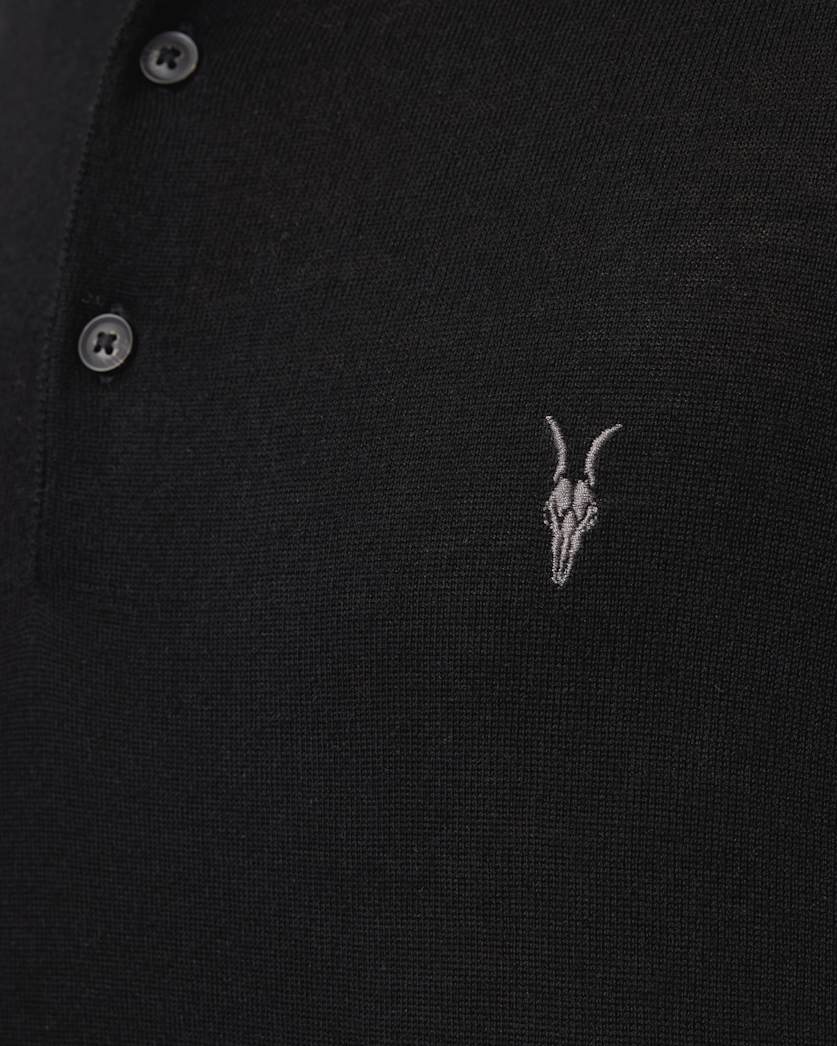 Mode Merino Long Sleeve Ramskull Polo Shirt