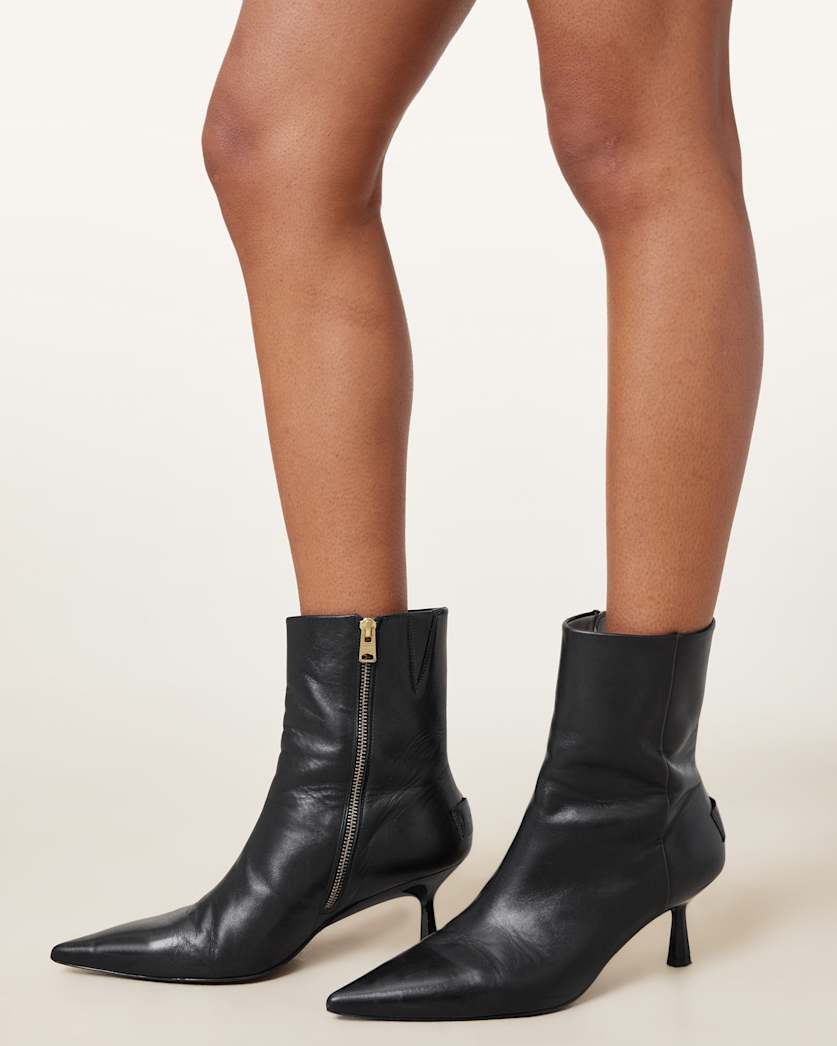 Vivian Pointed Toe Leather Boots
