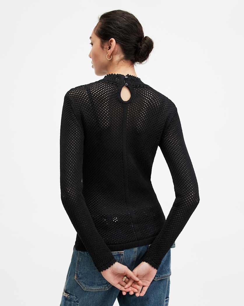 Avril Roll Neck Open Stitch Jumper