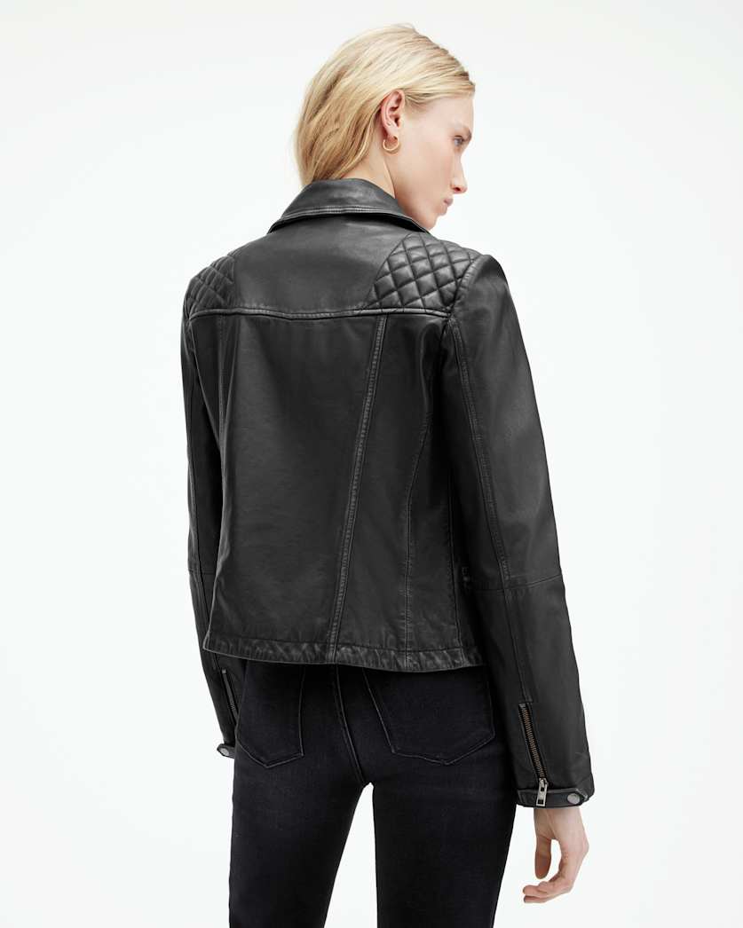 Cargo Distressed Leather Biker Jacket