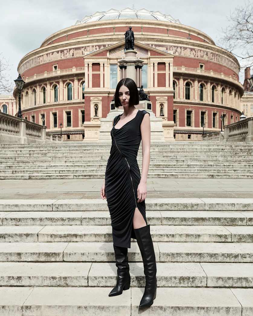 Umbra Draped Zip Slim Fit Dress
