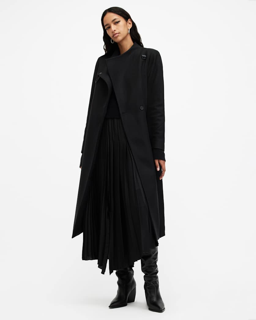 Riley Wrap Around Belted Long Line Coat