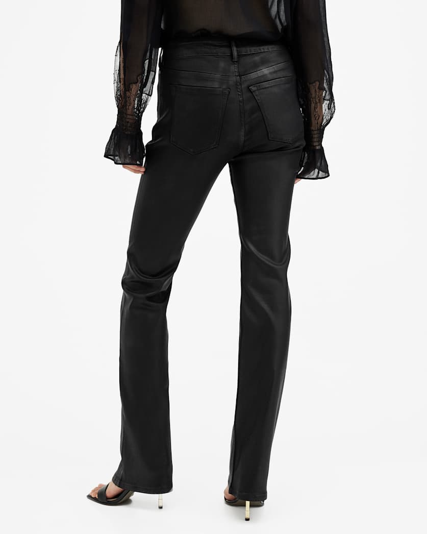 Haldan Slim Bootcut Coated Denim Jeans