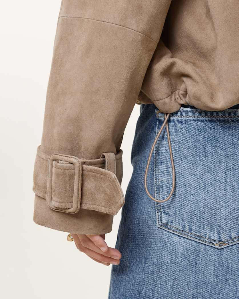 Reya Cropped Suede Mac