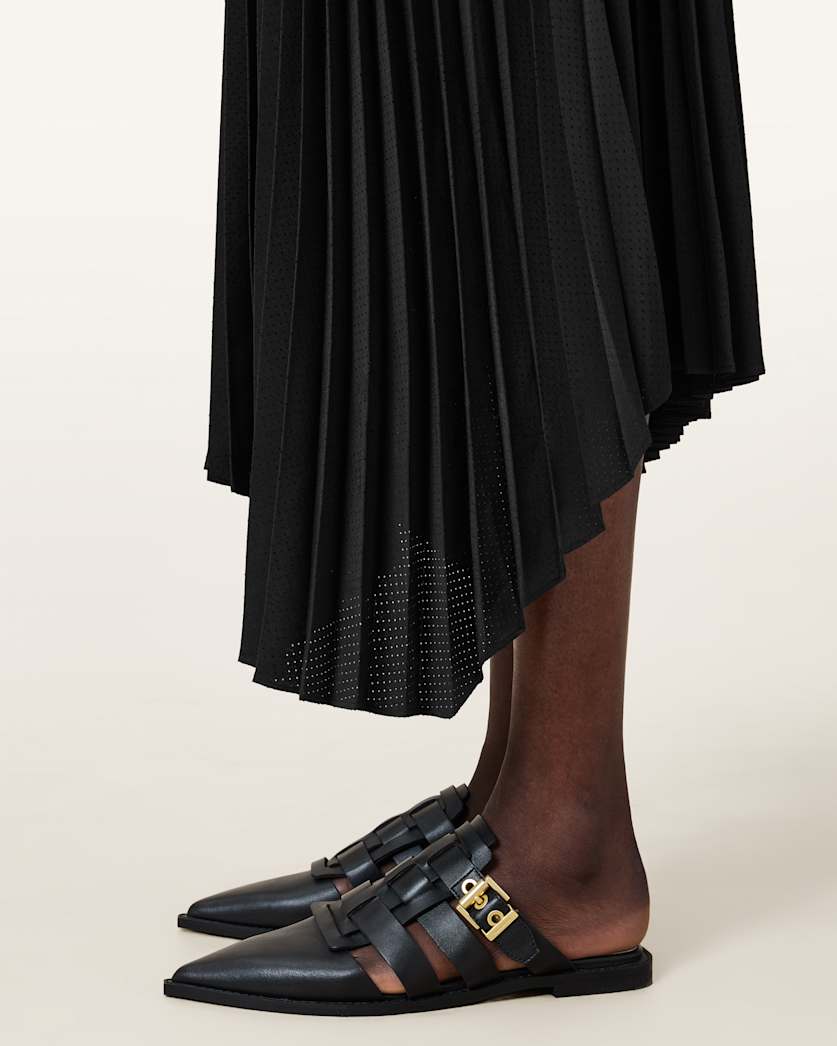 Nala Point-Toe Leather Mules