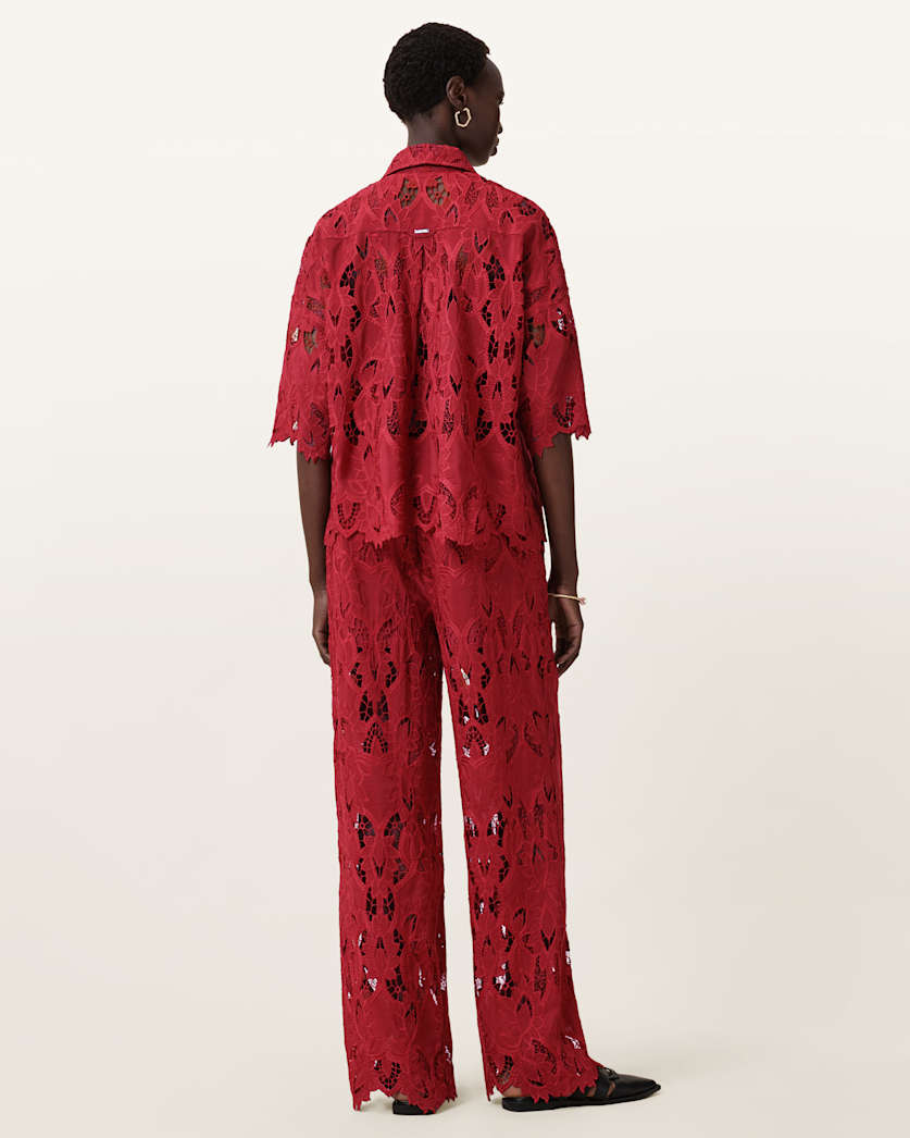 Charli Embroidered Straight Fit Trousers