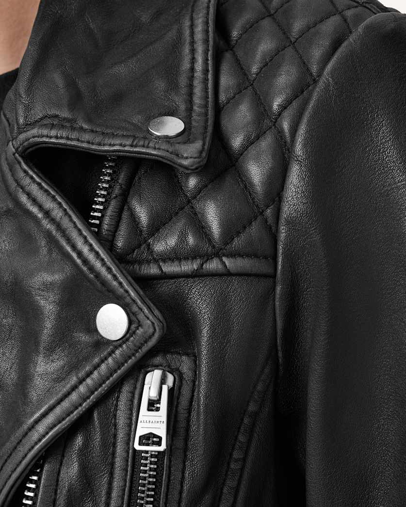 Cargo Distressed Leather Biker Jacket