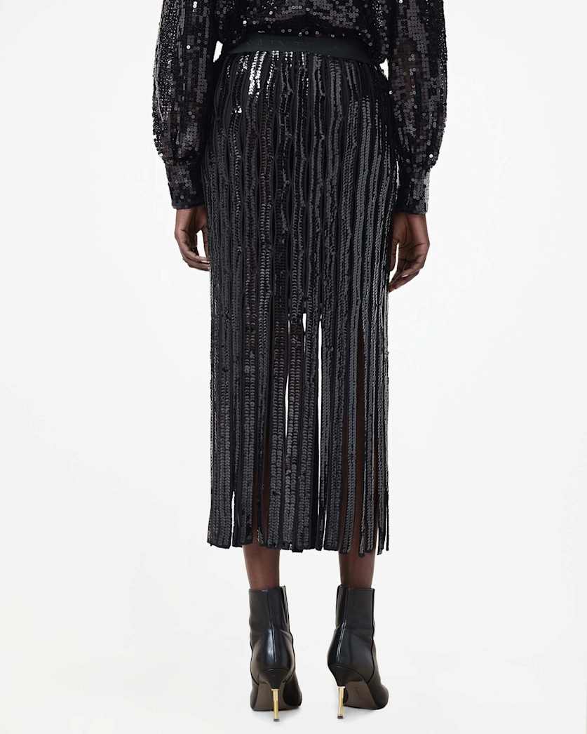Francesca Embellished Fringe Midi Skirt