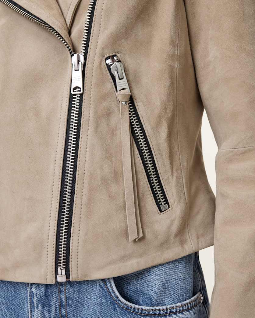 Dalby Slim Fit Suede Biker Jacket