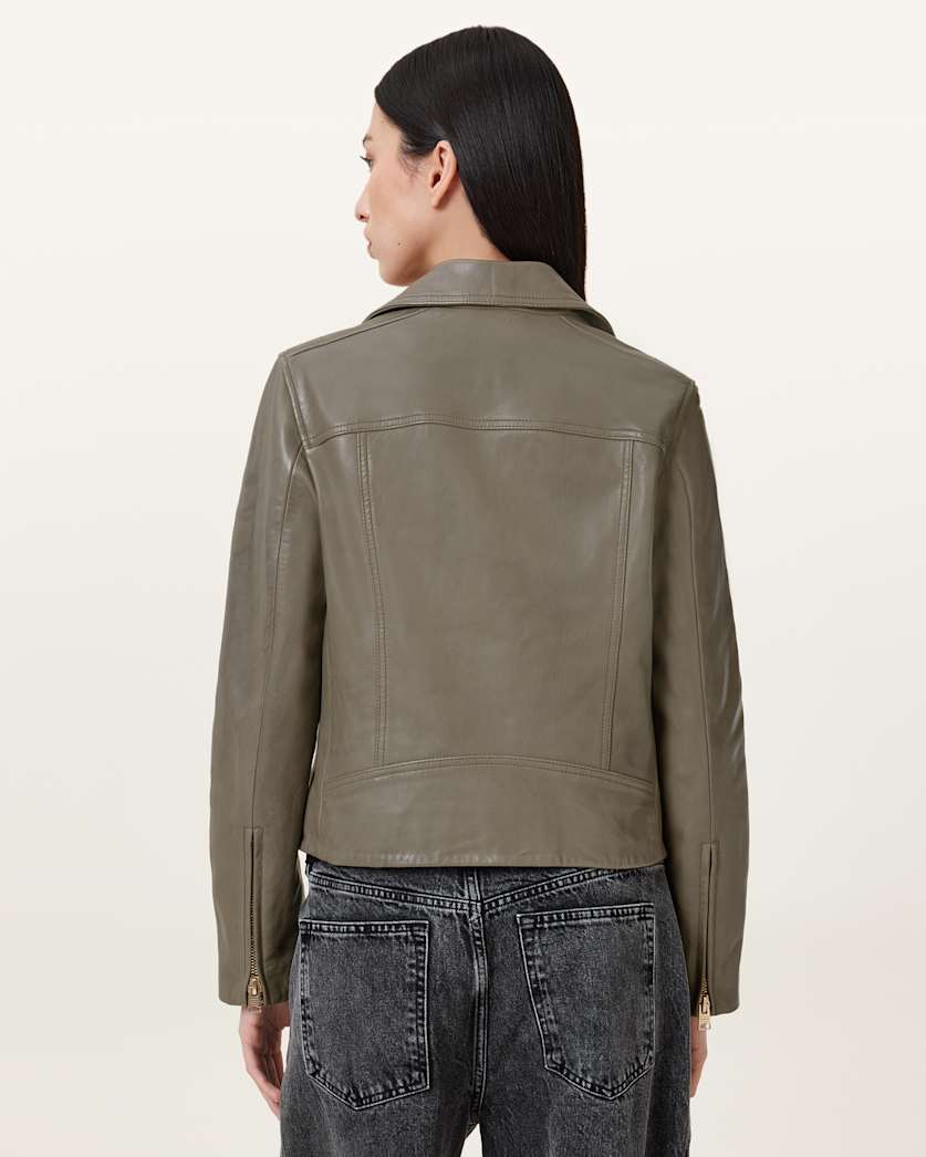 Dalby Slim Fit Leather Biker Jacket