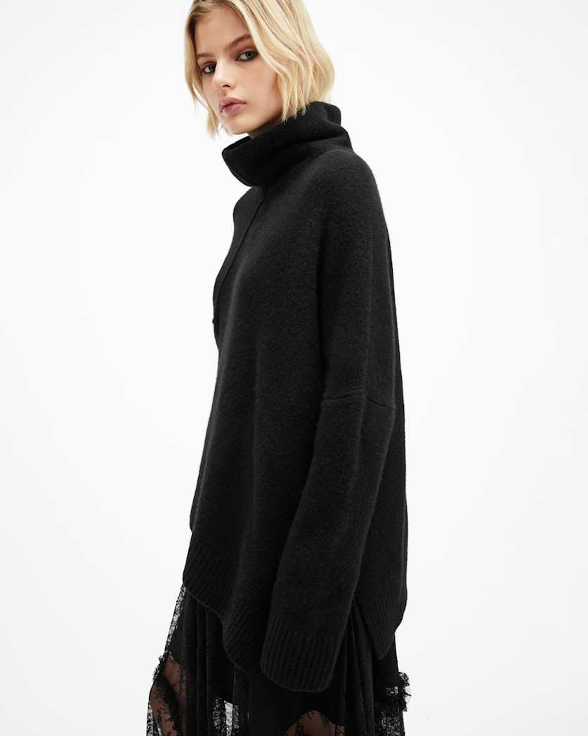 Lock Roll Neck Relaxed Fit Jumper