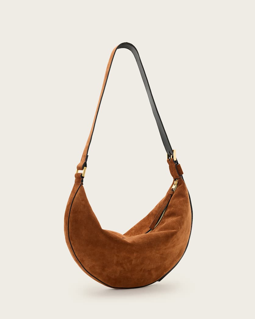 Half Moon Large Suede Crossbody Bag