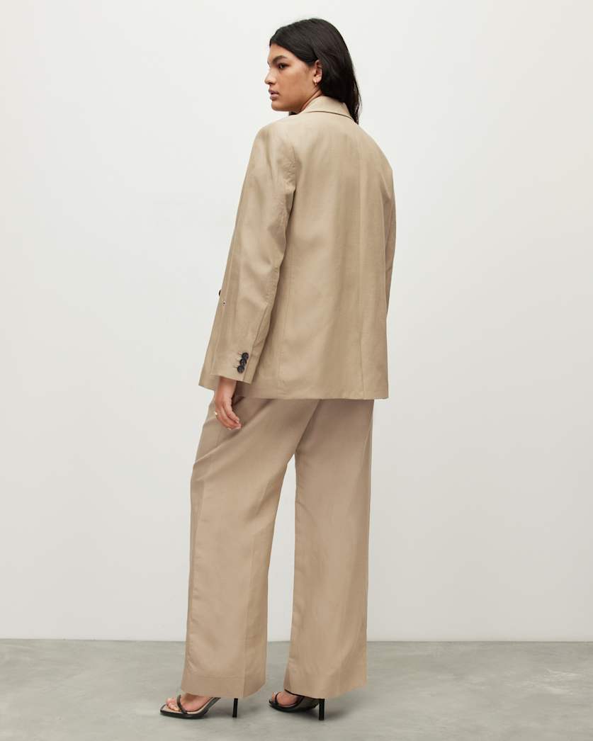 Petra Linen Blend Wide Leg Trousers