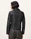 Cargo Distressed Leather Biker Jacket