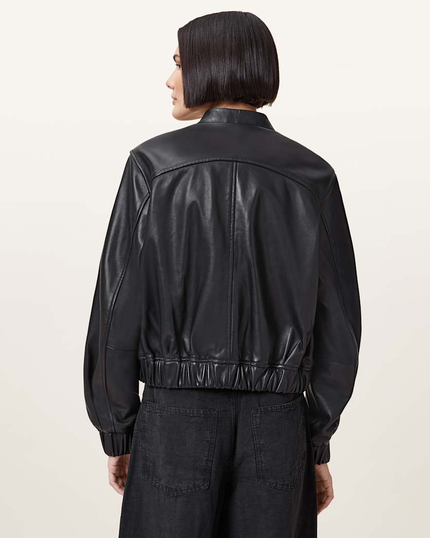 Martina Leather Bomber Jacket