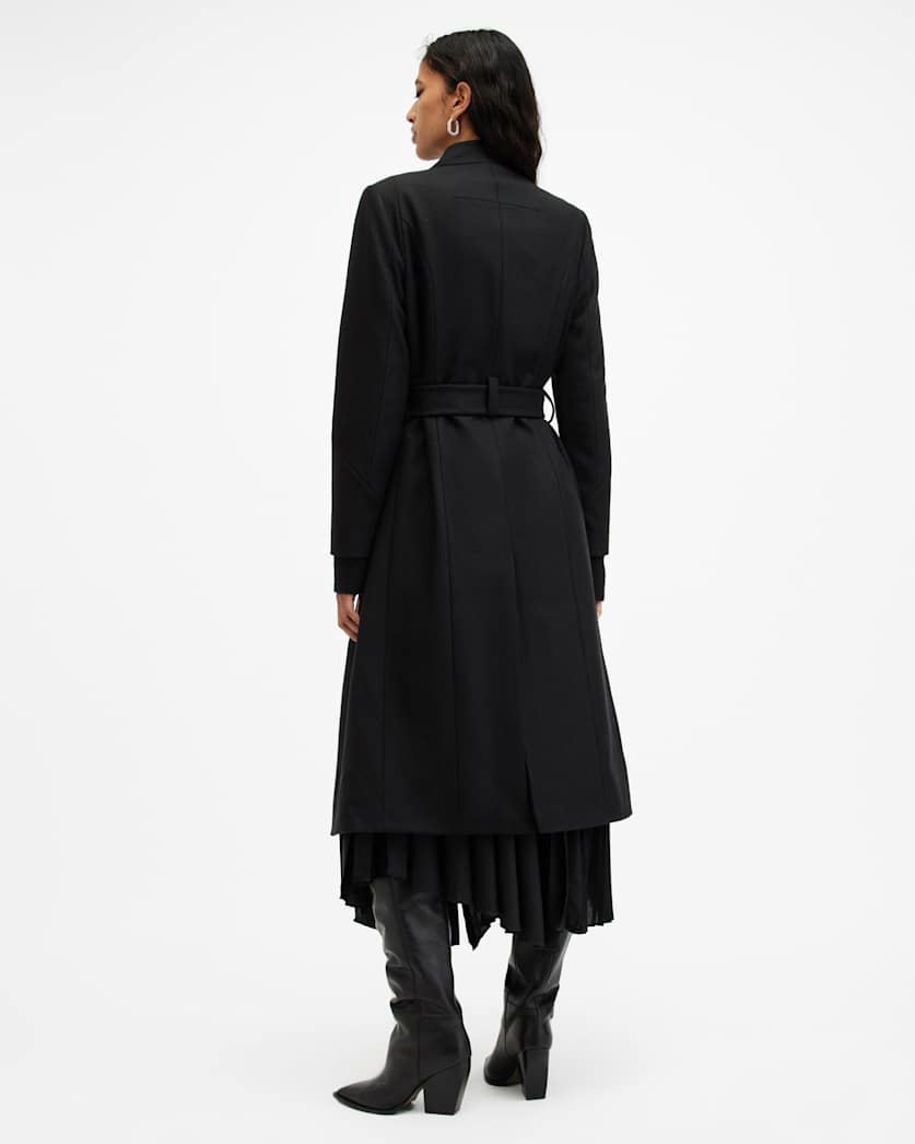 Riley Wrap Around Belted Long Line Coat