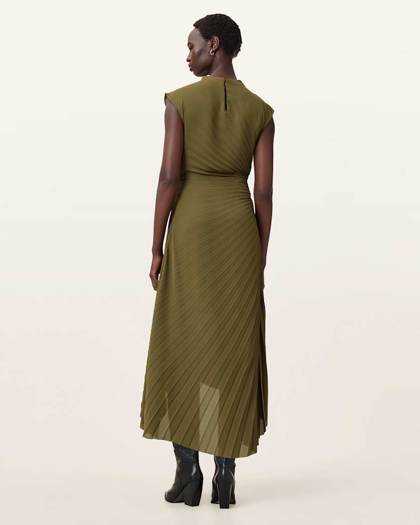 Rayanna Pleated Satin Dress
