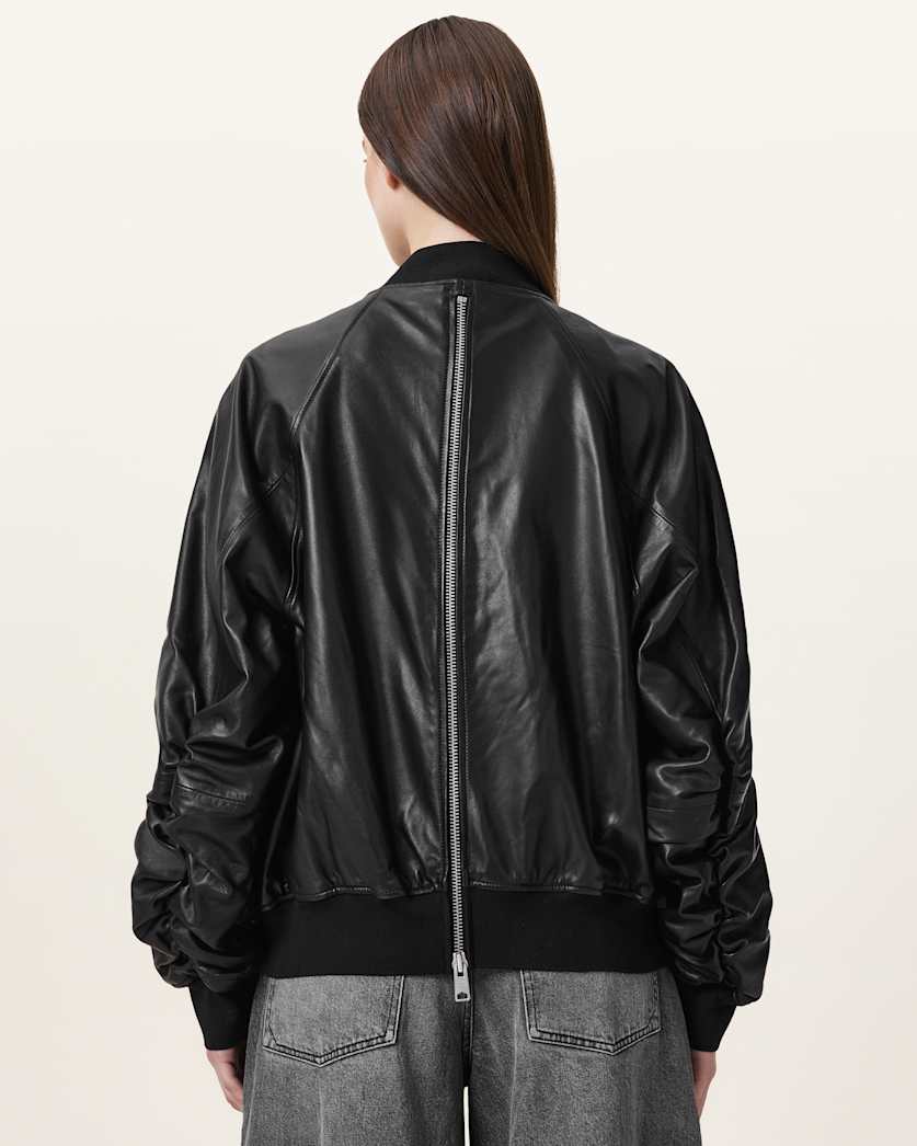 Dana Leather Bomber Jacket