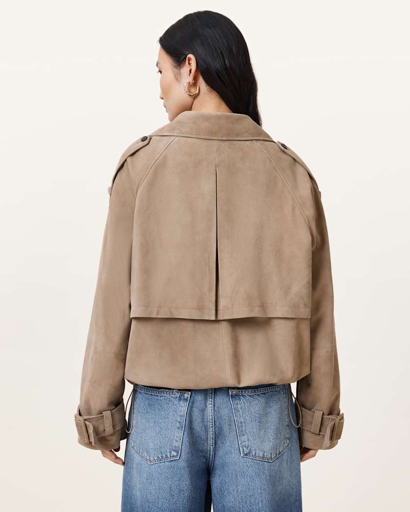 Reya Cropped Suede Mac
