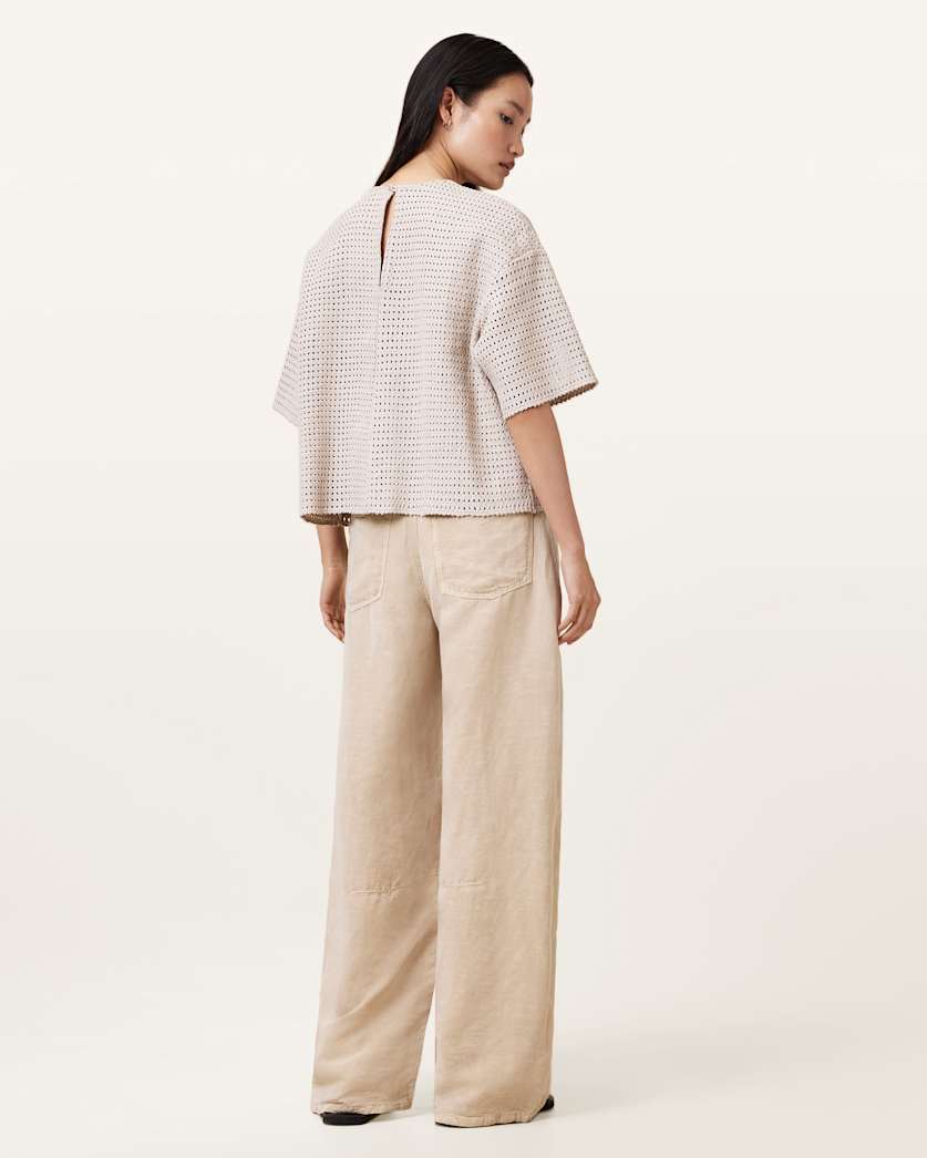 Jett Barrel Leg Linen Blend Trousers