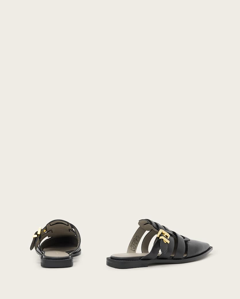 Nala Point-Toe Leather Mules