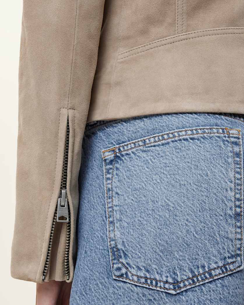 Dalby Slim Fit Suede Biker Jacket