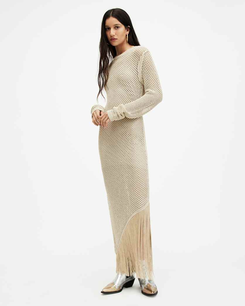 Jesse Metallic Crochet Midi Dress