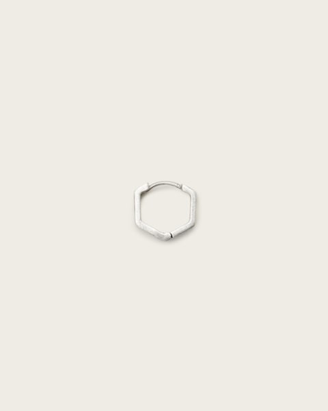 Danny Sterling Silver Hexagon Hoop Earring  large
