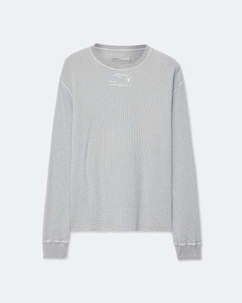 Raphy Waffle-Knit Long-Sleeve Graphic T-Shirt  large