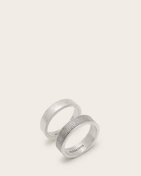 Eason Textured Sterling Silver Ring Set  large