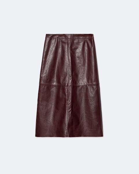 Olivia Leather Midi Skirt  large